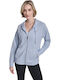 Women's Sweatshirt Jacket Hooded Light Blue