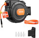 Retractable Air Hose Reel Vevor PVC Air Hose 30m x 9.5mm Maximum 300psi Closed Air Compressor Hose Reel Automatic Rewind 2m Inlet 180° Swivel Wall Mount Garage Workshops