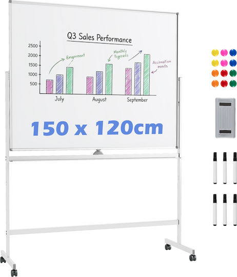 Costway Magnetic Tablă marker Tablă de seminar cu un trepied
