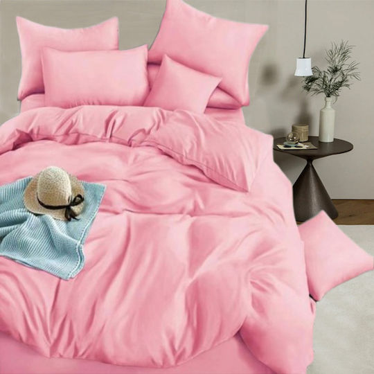 SpitiBazaar Bettwäsche-Set King Size mit Gummiband 180x200+22cm. Somon 4Stück