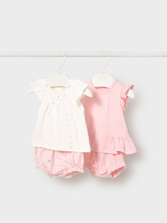 Mayoral Kids Set with Shorts Summer 4 Pieces Pink