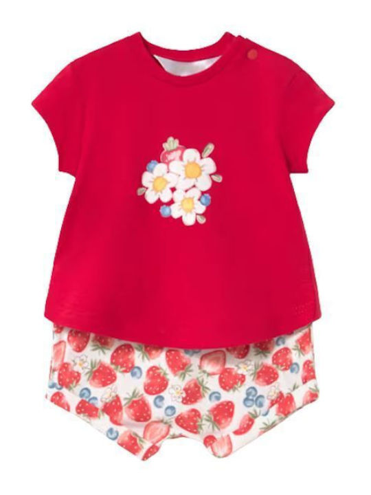 Kids' Set with Shorts Summer 4pcs Red