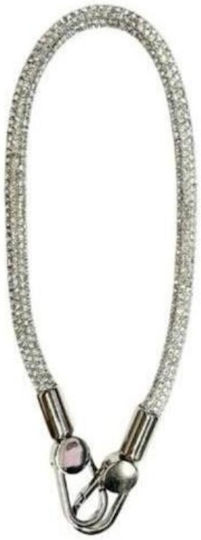 OEM Silver Wrist Strap Mobile Phone Rhinestone Metallic Hooks Silver Silver Wrist Strap