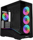 Lian Li Vector V100 Gaming Mini Tower Computer Case with Side Window and RGB Lighting Black