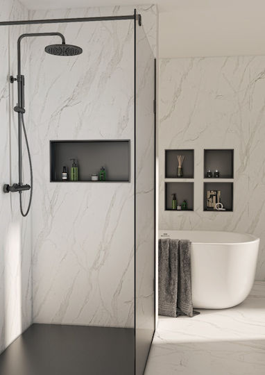 Gedy An der Wand montiert Badezimmerregal Metallisch Schwarz