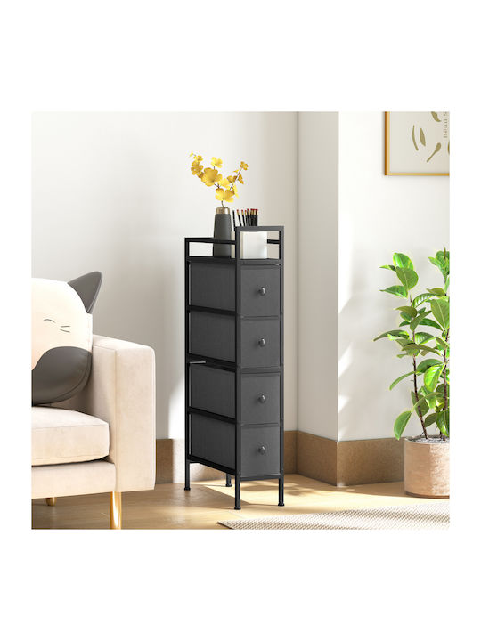 Drawers Storage Steel Frame Fabric with 4 Drawers L20xW43xH81.5cm