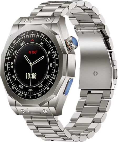 Z18 Max Edelstahl Smartwatch mit Pulsmesser (Silber)