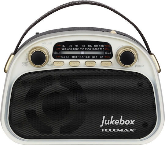 Telemax VX-1982 Retro Portable Radio Rechargeable with Bluetooth and USB