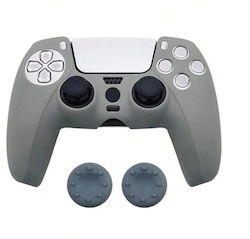 Protective Silicone Case Controller PS5 2 Thumb Grips Gray