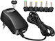 Maxexcell 30W Einstellbare Spannung Sektor Ladegerät 3-12V USB 6 Inklusive Tipps Schwarz