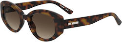 Moschino Brown Sunglasses With Horn-Rimmed Frame
