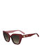 Moschino Unisex Sunglasses with Red Horn-Rimmed Frame and Red Lens MOL098/S 0PA/HA