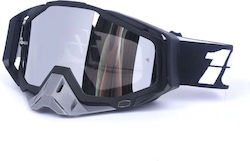 Motorcycle Atv Enduro Cross Goggles Fixato Silver Lens Black Frame