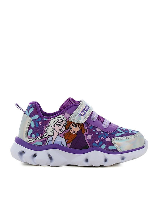 Kinder Sneakers mit Klettverschluss & Lichtern Lila