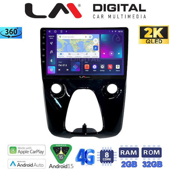 LM Digital Ηχοσύστημα Αυτοκινήτου για Peugeot 107 Toyota Aygo Citroen C1 2014 (Bluetooth/USB/WiFi/GPS/Apple-Carplay/Android-Auto)