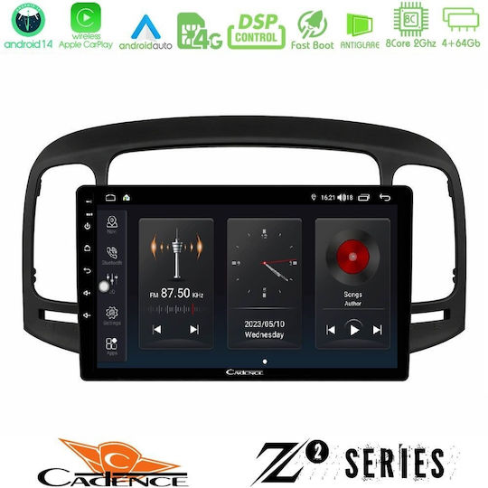 Cadence Car Audio System for Hyundai Accent 2006-2011 (Bluetooth/USB/WiFi/GPS/Apple-Carplay/Android-Auto) with Touch Screen 9"