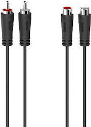 HAMA 00205095 2x RCA male - 2x RCA female 5m