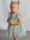 Girls Sleeveless Tulle Dress Green