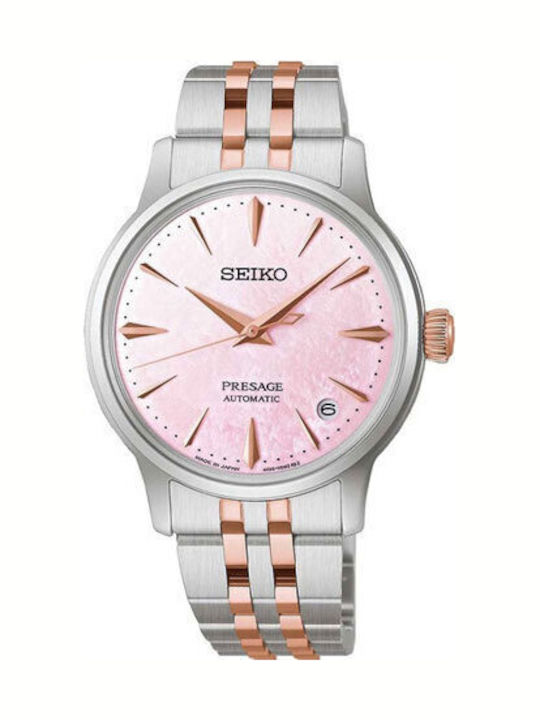 Seiko Presage Women's Watch Automatic with Pink Gold Metal Bracelet