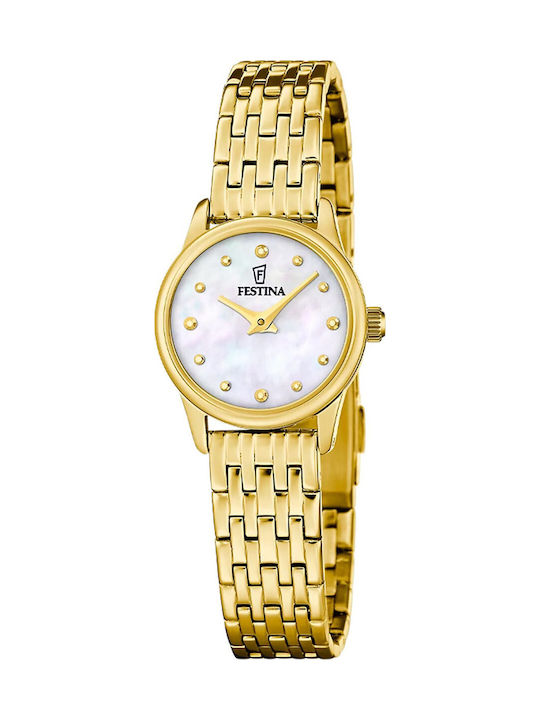 Festina Ceas de Damă cu Auriu Brățară Metalică