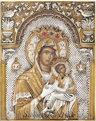 Heilige Maria Amolyntos Silber Darstellung Goldfarben 28x22cm Heilige Maria Amolyntos Silber Darstellung Goldfarben 28x22cm