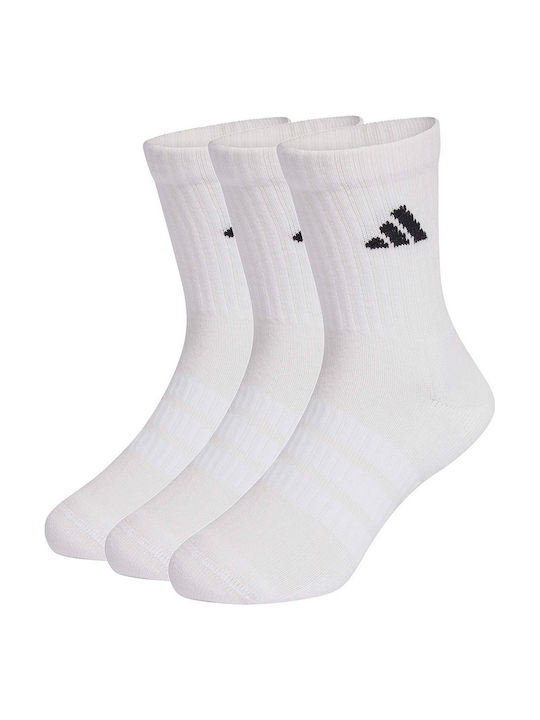 adidas Αθλητικές Παιδικές Κάλτσες Μακριές Performance Λευκές 2 Ζευγάρια