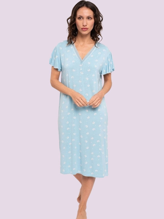 Muydemi Summer Women's Nightdress Blue