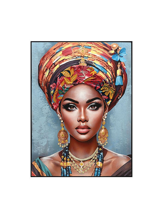 Canvas Painting Blue-Brown Woman Boho 92x122cm 4/kib