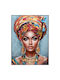 Canvas Painting Blue-Brown Woman Boho 92x122cm 4/kib