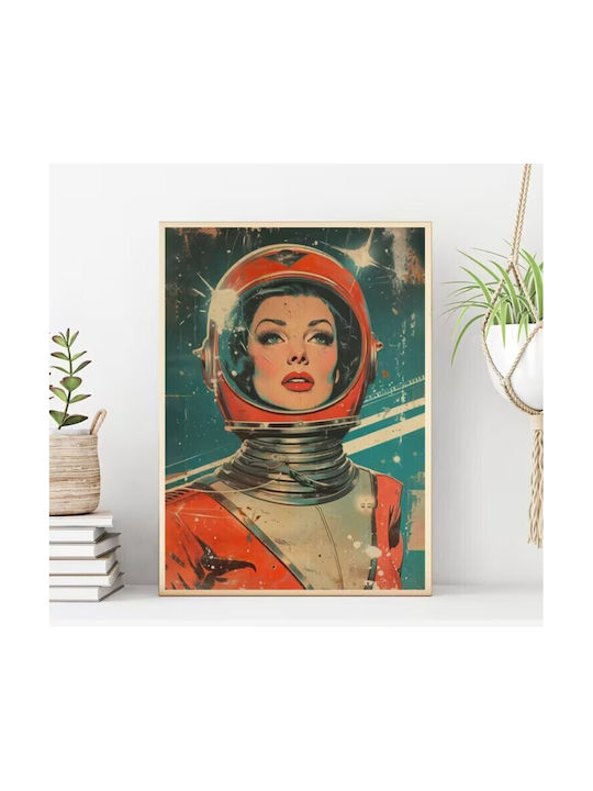 Canvas Print 60×40 Cm Retro Astronaut Without Frame