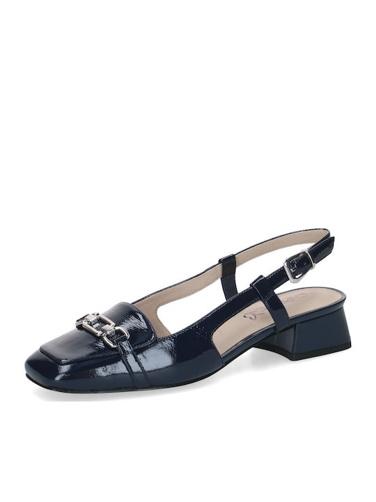 Caprice Patent Leather Blue Heels