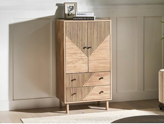 Sideboard Fivnole 101 made of Wood & Metal with Drawers Open Café 40x40x60cm