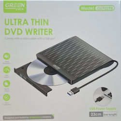 Green Lyca External Usb Dvd Writer Ultra Thin Μαυρο Gl70298 Green Lyca External Usb Dvd Writer Ultra Thin Μαυρο Gl70298