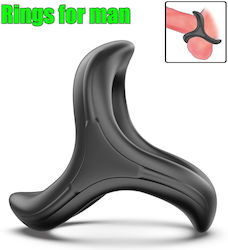 Whirlwind Silicone Cock Ring Black
