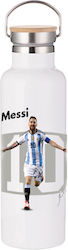 Thermos Bottle Messi 750ml Bamboo White