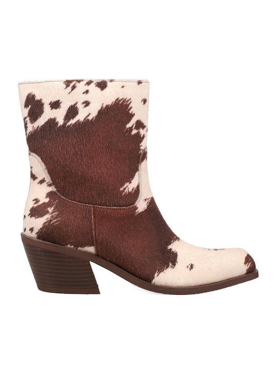 Damen Cowboy-Stiefeletten Weiß
