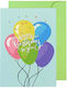 Happy Geburtstags Grußkarte Mehrfarbige Ballons 10×15cm