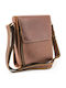 Leder Herrentasche Schulter / Crossbody Braun