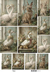 Reispapier Maja's Memories 30x42cm Tiere Blumen...