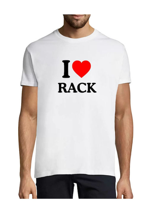 Kurzärmelige Bedruckte Bluse I Love Rack Wbr687 Weiß