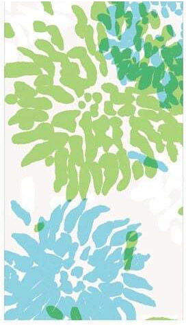 Χαρτοπετσέτες Guest Chrysanthemum Turquoise Lime 10.8x19.8cm Caspari 15 Tεμάχια