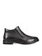 Leather Black Men's Boots with Zipper
