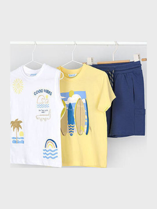 Mayoral Kids' Set with Shorts Summer 3pcs Yellow