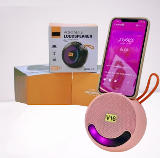 XKT V16 Ηχείο Bluetooth 8W με Ραδιόφωνο Ροζ