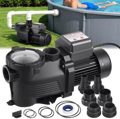 Vevor Pompa De Apă Pentru Piscină Cu Filtru Cu O Singură Fază Cu Alimentare Maximă 14000 Lt/h