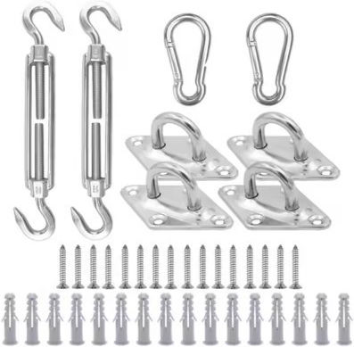 Set of 8 Pieces Inox Shade Net Fixings