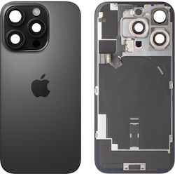 Battery Cover Apple iPhone 16 Pro Black Black Titanium Replacement Battery Cover Apple iPhone 16 Pro Black Black Titanium Replacement