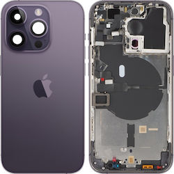 Apple iPhone 14 Pro Batterieabdeckung Mittleres Gehäuse Dunkles Lila Austausch