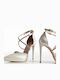Pumps Mit Plateau Mit Stiletto Absatz Und Riemchen Weiße A26-069-01086 D-PERLE