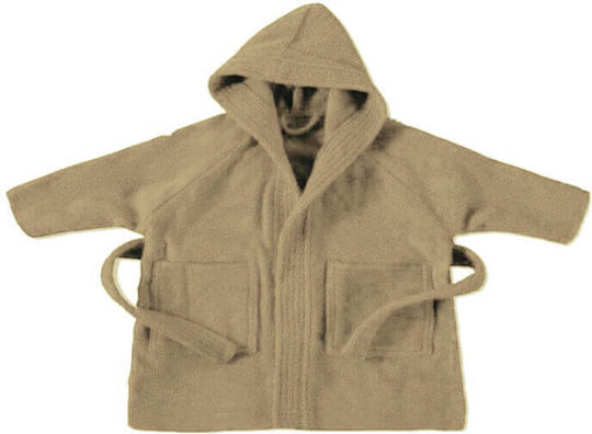 Kids Hooded Bathrobe Beige
